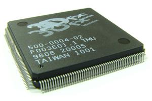 Tray mit 24 unverwendeten VoodooGraphics TMU chips